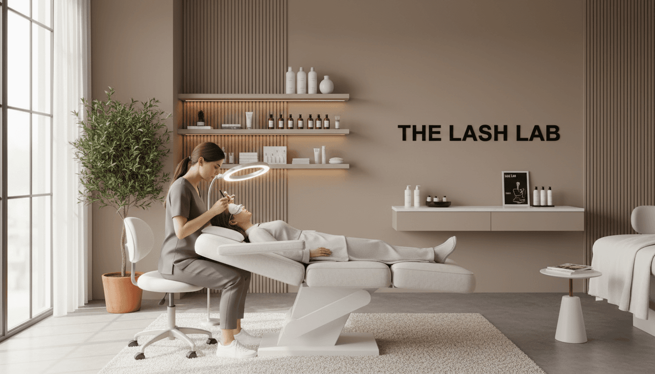 Beauty treatment room with natural light and soft neutral tones